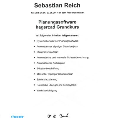 Hager-Bescheinigung-Planungssoftware